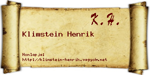 Klimstein Henrik névjegykártya