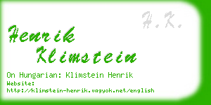 henrik klimstein business card